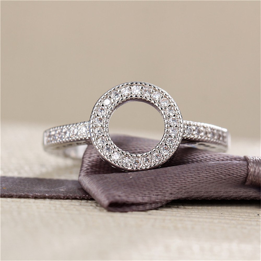 Unbroken Pavé CZ Circle Symbol Ring