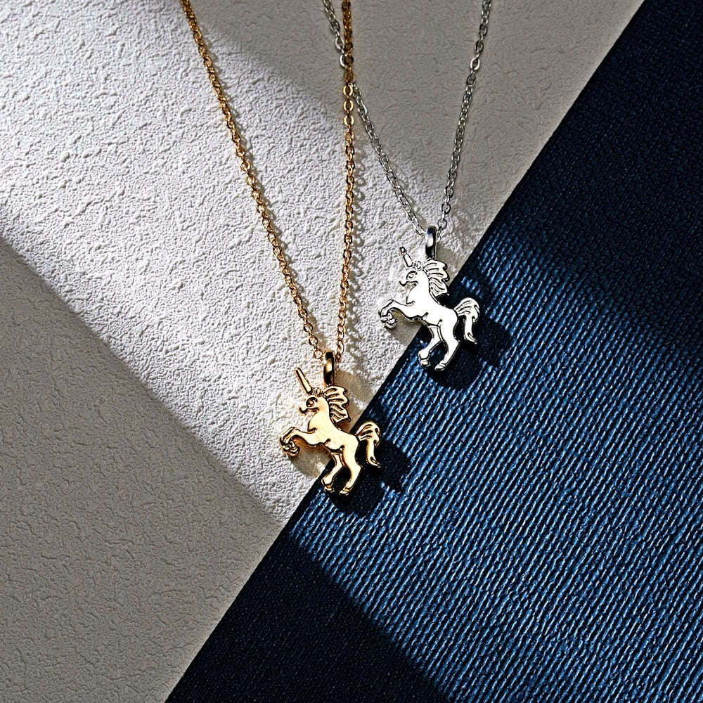 A Little Fantasy Unicorn Gold & Enamel Necklace