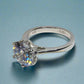 Victoria 14K White Solid Gold 4CT Round Cut OB Simulated Diamond Solitaire Ring for Woman Engagement