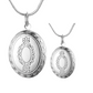 Victorian Oval Etched Sterling Silver Locket Necklace For Woman Two Sizes