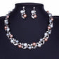 Vining Pearl Bead Collar Necklace and Earring Set