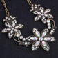 Garden Party Vintage Crystal Flower Necklace for Women