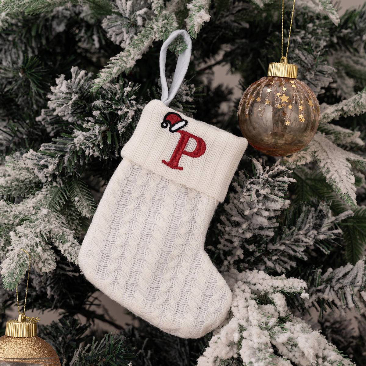 Letters Embroidery Christmas Hanging Socks Ornametns