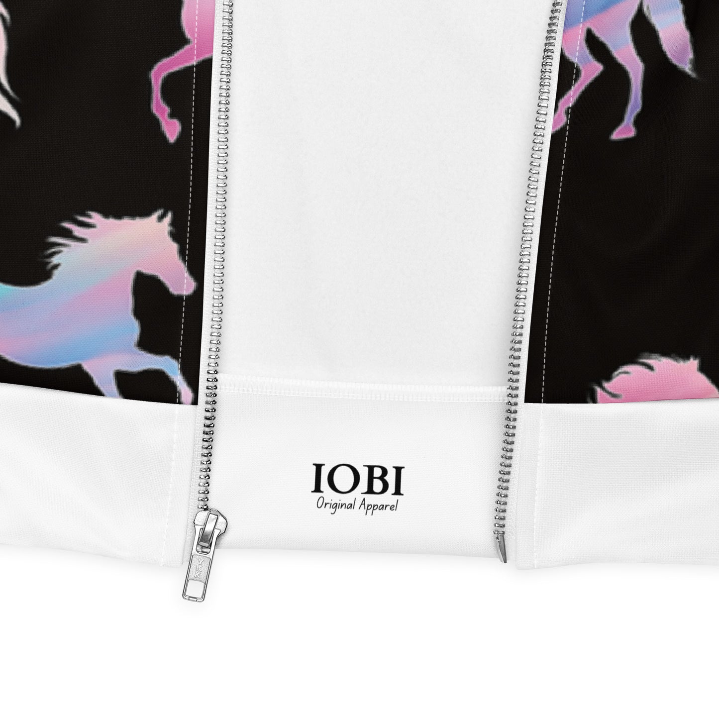Women Bomber Jacket With Pockets Zipper Horse Lover Design by IOBI Original Apparel