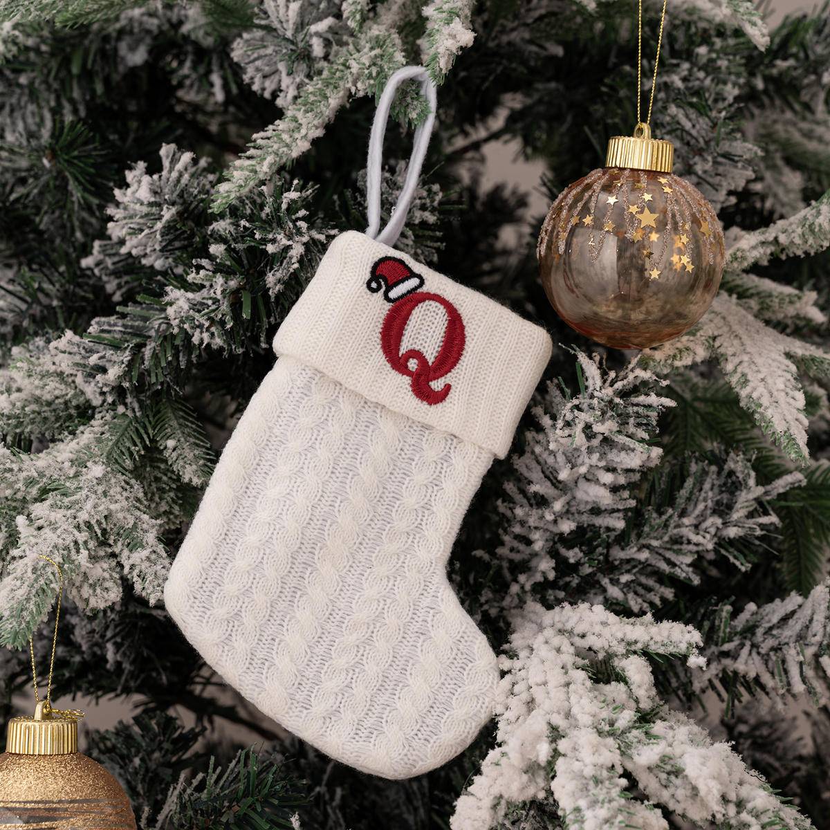 Letters Embroidery Christmas Hanging Socks Ornametns