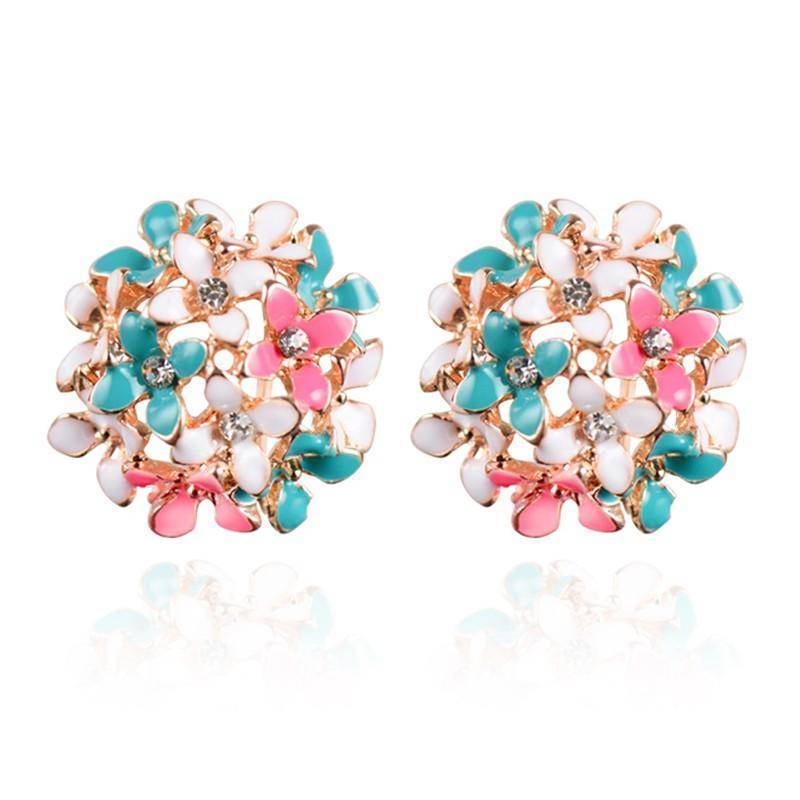 Bouquet of Beauty Enamel Flower Earrings
