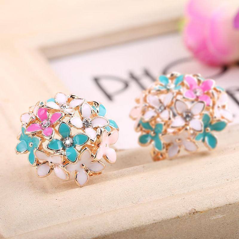 Bouquet of Beauty Enamel Flower Earrings