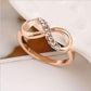 Endless Light Pavé CZ 14K Rose Gold Infinity Symbol Ring for Women