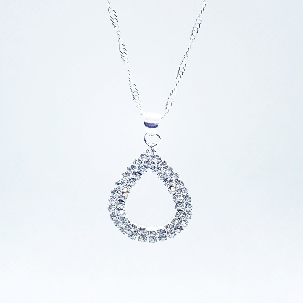 Diva Drops Diamond Rhinestone Necklace & Earrings Set