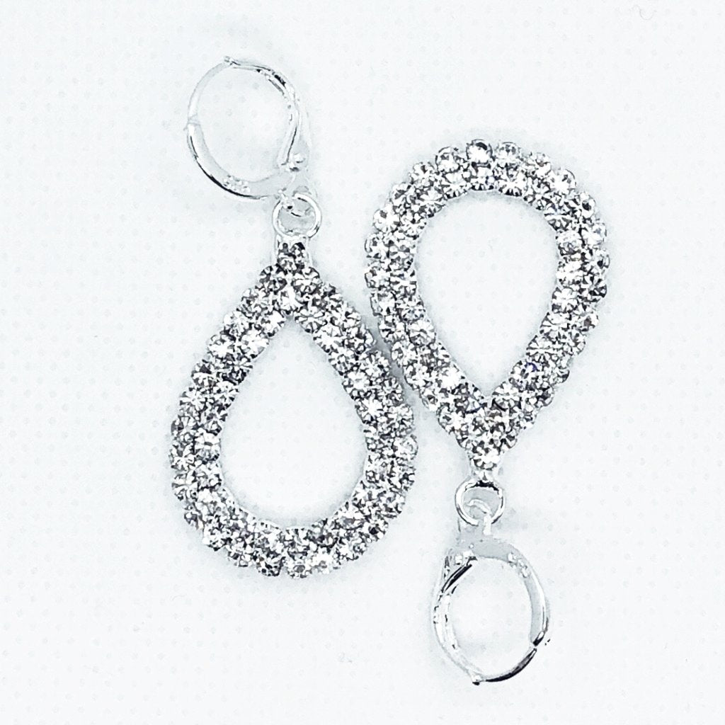 Diva Drops Diamond Rhinestone Necklace & Earrings Set