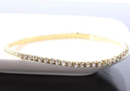 Feshionn IOBI Anklets Gold Tone Rhinestone Stretch Anklet In Three Color Choices