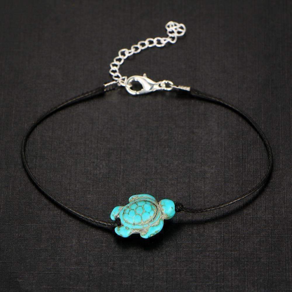 Feshionn IOBI Anklets Green ON SALE - Green Sea Turtle Turquoise Bead Anklet