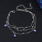 Feshionn IOBI Anklets ON SALE - Evil Eye Layered Ankle Bracelet In Silver or Gold