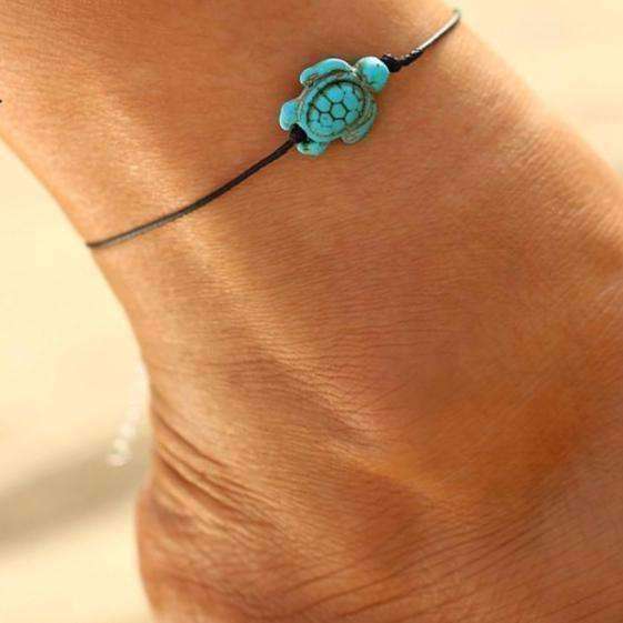 Feshionn IOBI Anklets ON SALE - Green Sea Turtle Turquoise Bead Anklet