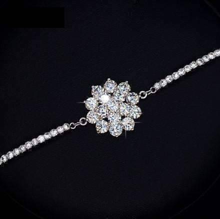 Feshionn IOBI bracelets Belle Fleur Austrian Crystal Flower Cup Chain Bracelet