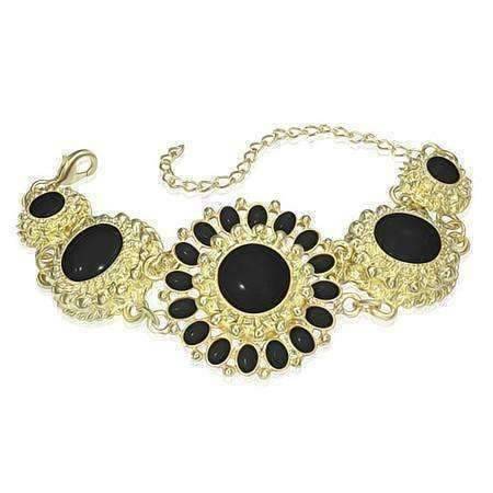 Feshionn IOBI bracelets Black Vintage Journey Flower Medallion Bracelet in Three Colors