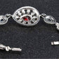 Feshionn IOBI bracelets Crimson and Cobalt Crystal Tear Drop Vintage Inspired Silver Bracelet
