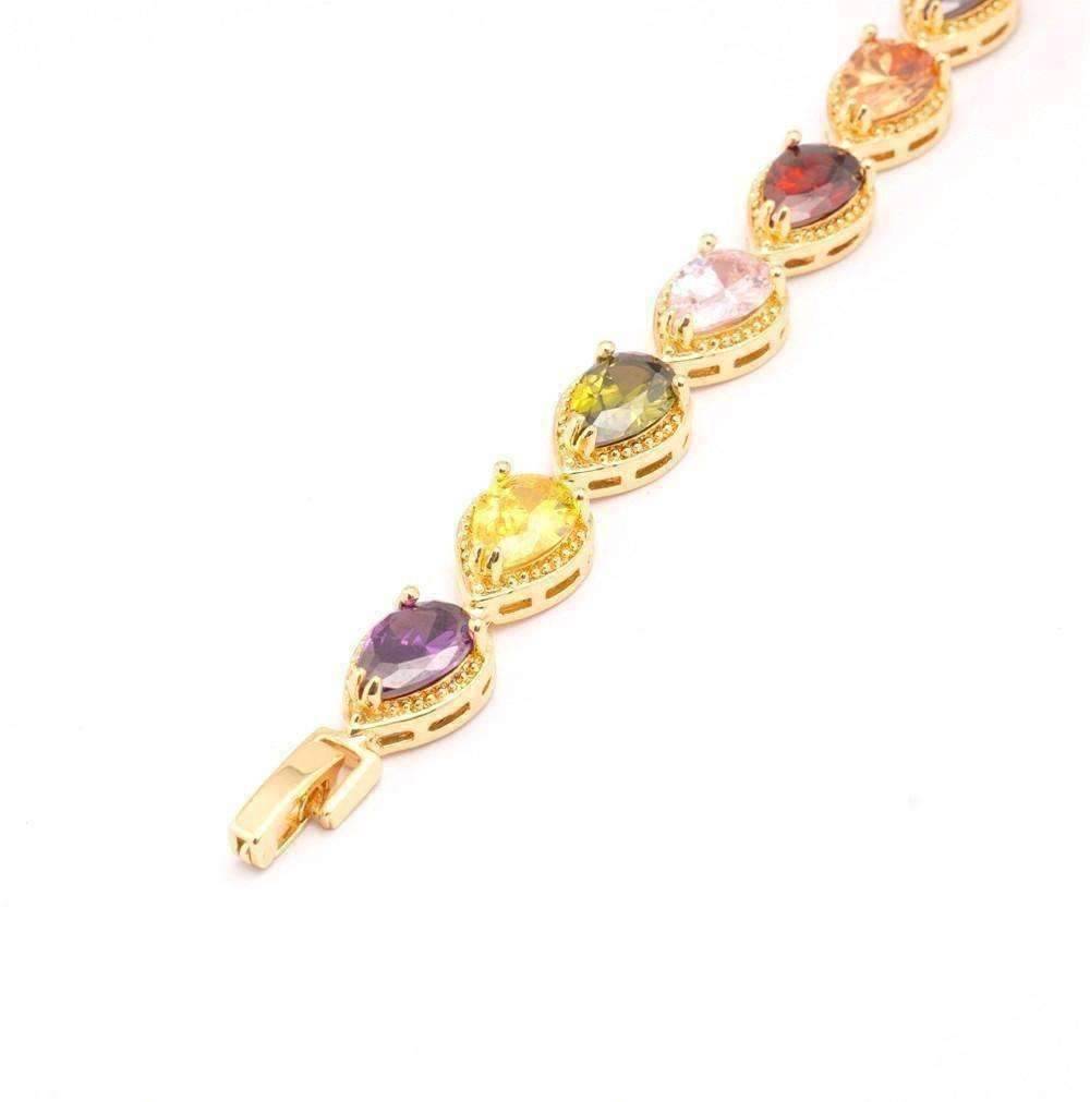 Feshionn IOBI bracelets Graceful Water Drop CZ 18k Gold Plated Bracelet