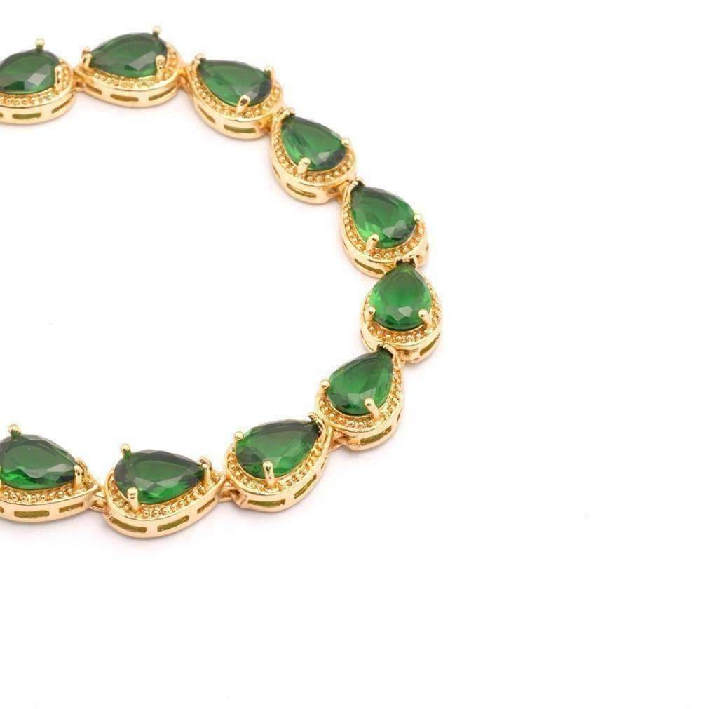 Feshionn IOBI bracelets Graceful Water Drop CZ 18k Gold Plated Bracelet
