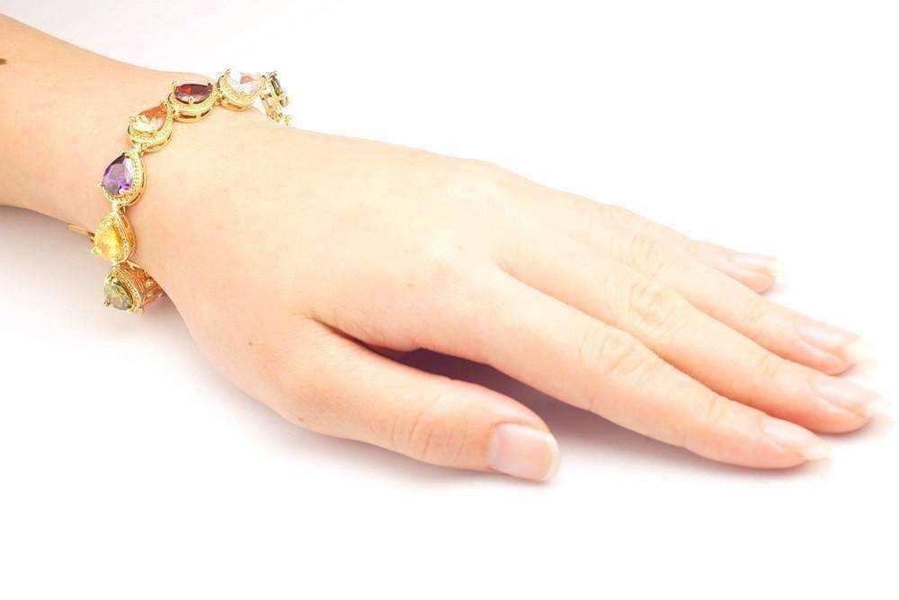 Feshionn IOBI bracelets Graceful Water Drop CZ 18k Gold Plated Bracelet