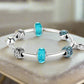 Feshionn IOBI bracelets Inspirational Heart Aqua Crystal Charm Collection Silver Bangle Bracelet **dont use***
