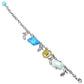 Feshionn IOBI bracelets Multi Swirl Glass Bead and Shoes Charm Bracelet in Silver