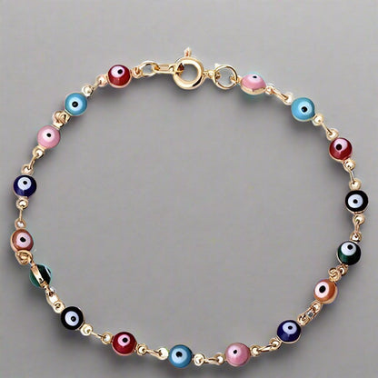 Feshionn IOBI bracelets Multi Teeny Tiny 'Evil Eye' Multi-color Bracelet