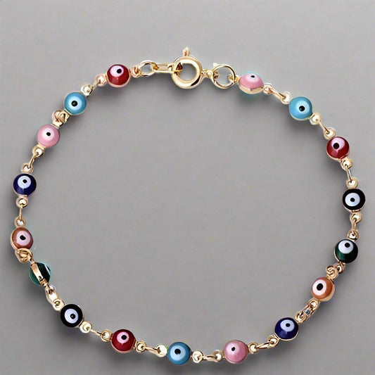Feshionn IOBI bracelets Multi Teeny Tiny 'Evil Eye' Multi-color Bracelet