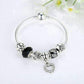 Feshionn IOBI bracelets ON SALE - Love & Family Black Glass Silver Bangle Bracelet