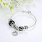 Feshionn IOBI bracelets ON SALE - Love & Family Black Glass Silver Bangle Bracelet