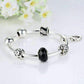 Feshionn IOBI bracelets ON SALE - Love & Family Black Glass Silver Bangle Bracelet