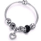 Feshionn IOBI bracelets ON SALE - Love & Family Black Glass Silver Bangle Bracelet