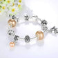 Feshionn IOBI bracelets ON SALE - Peach Champagne Celebration Charm Bead Collection Silver Bangle Bracelet