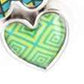 Feshionn IOBI Charms Green Tribal Pop Art Heart Charm for Charm Locket Necklaces ~ Your Choice