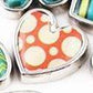 Feshionn IOBI Charms Orange Bubbles Pop Art Heart Charm for Charm Locket Necklaces ~ Your Choice