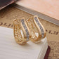 Feshionn IOBI Earrings 2 in 1 18k Gold P With Crystal Diamonds Filigree Hoop Earrings