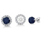 Feshionn IOBI Earrings 2CTW Genuine Sapphire Stud With Removable Halo Jacket IOBI Precious Gems Earrings