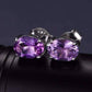 Feshionn IOBI Earrings Amethyst Oval Cut 1.4CTW IOBI Precious Gems Stud Earrings