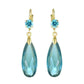 Feshionn IOBI Earrings Aqua Fascinating Long Teardrop Bead and CZ Dangle Earrings ~ Six Colors to Choose!