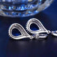 Feshionn IOBI Earrings Beau Monde Pear Cut Simulated Sapphire and Milgraine Hoop Earrings