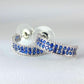 Feshionn IOBI Earrings Blue Crystal Encrusted Half Hoop Earrings