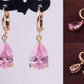 Feshionn IOBI Earrings Blushing Pink on Yellow gold plating ON SALE - Raindrop Diamond Dust Infused Dangling Earrings in Diamond White or Blushing Pink