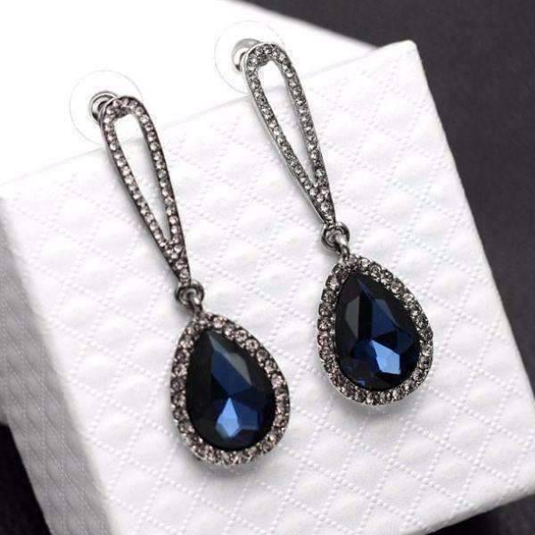 Feshionn IOBI Earrings Champagne Evening Splendor Austrian Crystal Drop Earrings in Three Elegant Colors