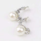 Feshionn IOBI Earrings Crystal Accented Pearl Bead Clip-On Earrings In Yellow or White Gold
