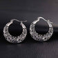 Feshionn IOBI Earrings Etched Vintage Rose Hoop Earrings