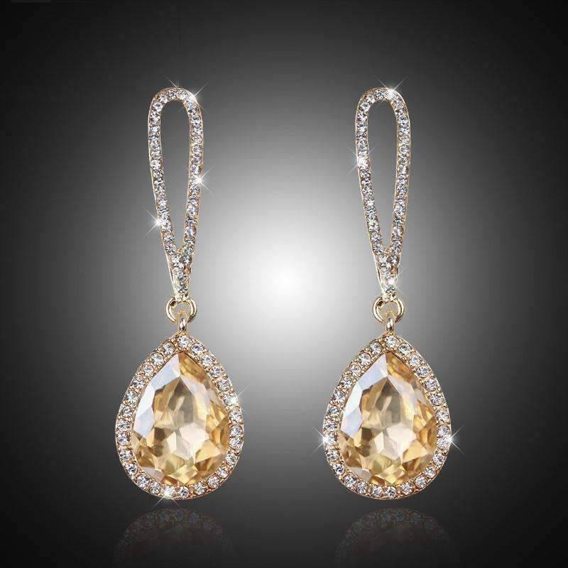 Feshionn IOBI Earrings Evening Splendor Austrian Crystal Drop Earrings in Three Elegant Colors