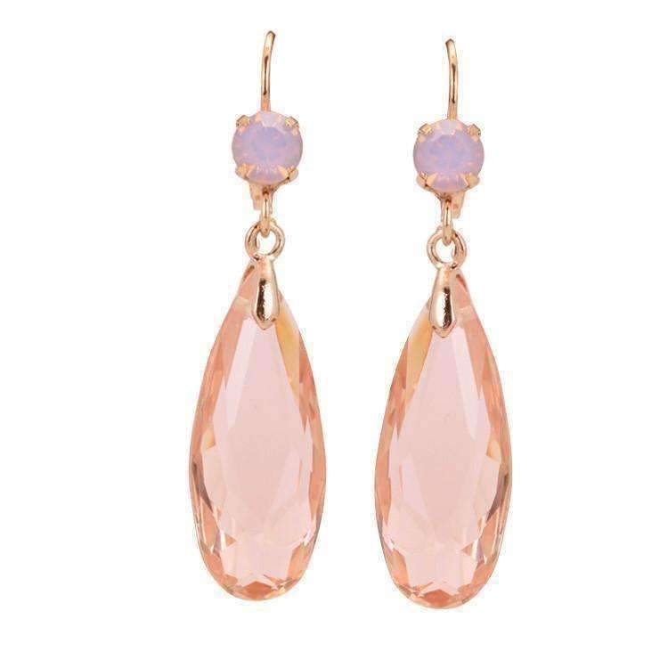 Feshionn IOBI Earrings Fascinating Long Teardrop Bead and CZ Dangle Earrings ~ Six Colors to Choose!
