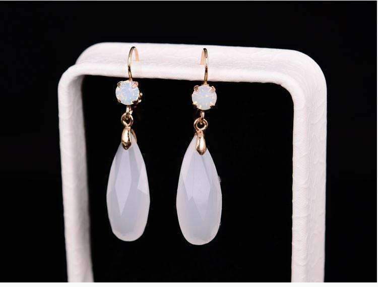 Feshionn IOBI Earrings Fascinating Long Teardrop Bead and CZ Dangle Earrings ~ Six Colors to Choose!