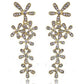 Feshionn IOBI Earrings Flower Crystal Drop Chandelier Earrings in Yellow or White Gold