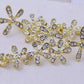 Feshionn IOBI Earrings Flower Crystal Drop Chandelier Earrings in Yellow or White Gold